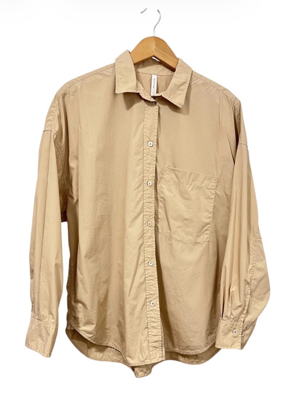 The Group Babaton Beige Loose Casual Button-Down Shirt